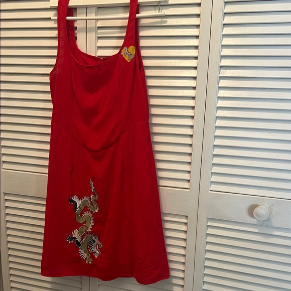 SHEIN Dresses & Skirts - ( 0405) Women Red Dress W/ Dragon Embroidery. WHT Art.